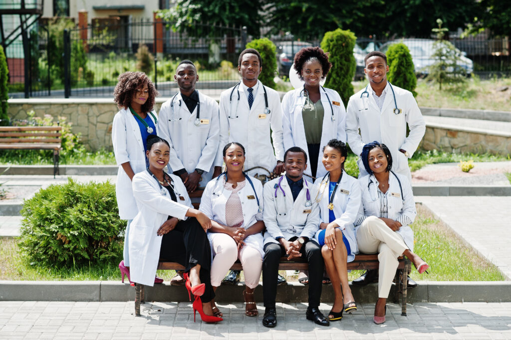 Group African Doctors Students Near Medical University Outdoor 1024x681